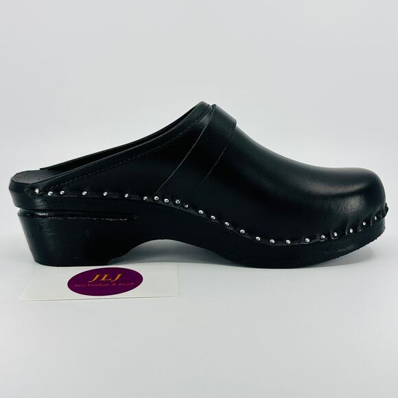 Troentorp Women's Smithy Black Leather Slip On Swedish Clogs Size 38 EU/ 8 US - Picture 7 of 12